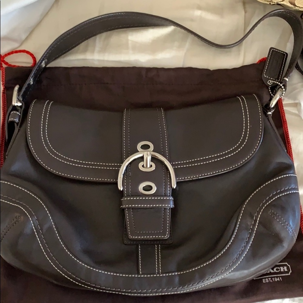 Vintage Coach Satchel Dark Brown/ Black purse